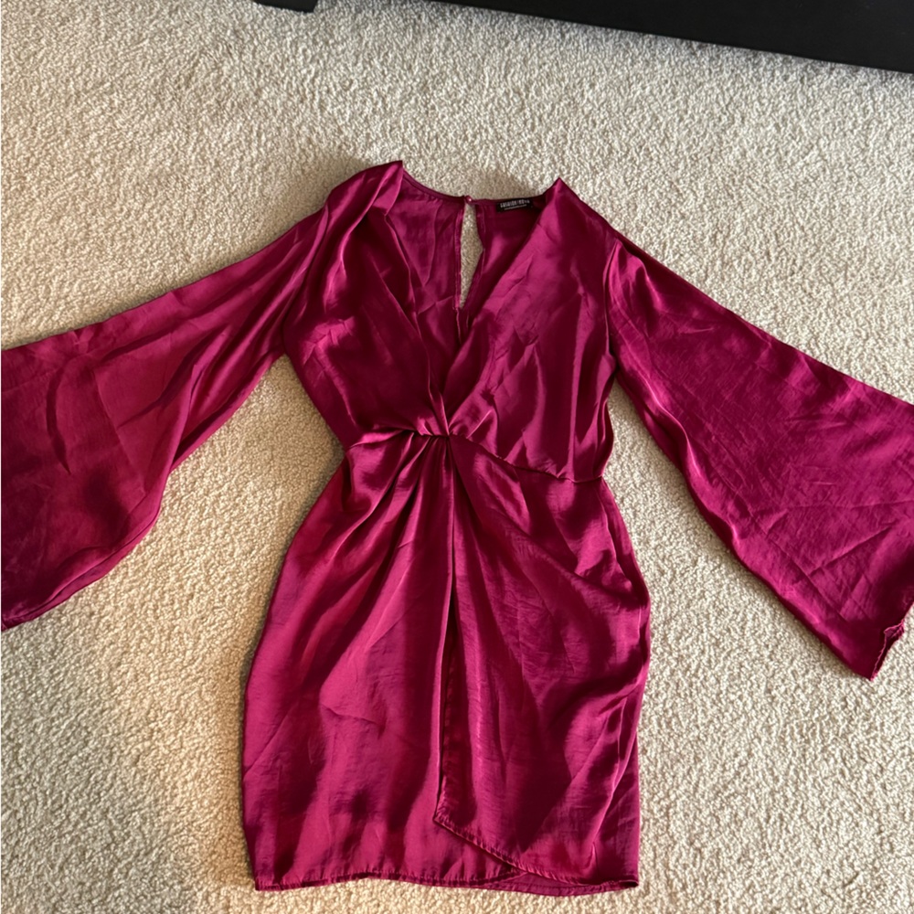 Fashion Nova Deep Red Satin Top